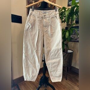 EUC  NA-KD VINTAGE neutral color cotton pants ballon legs Sz 36